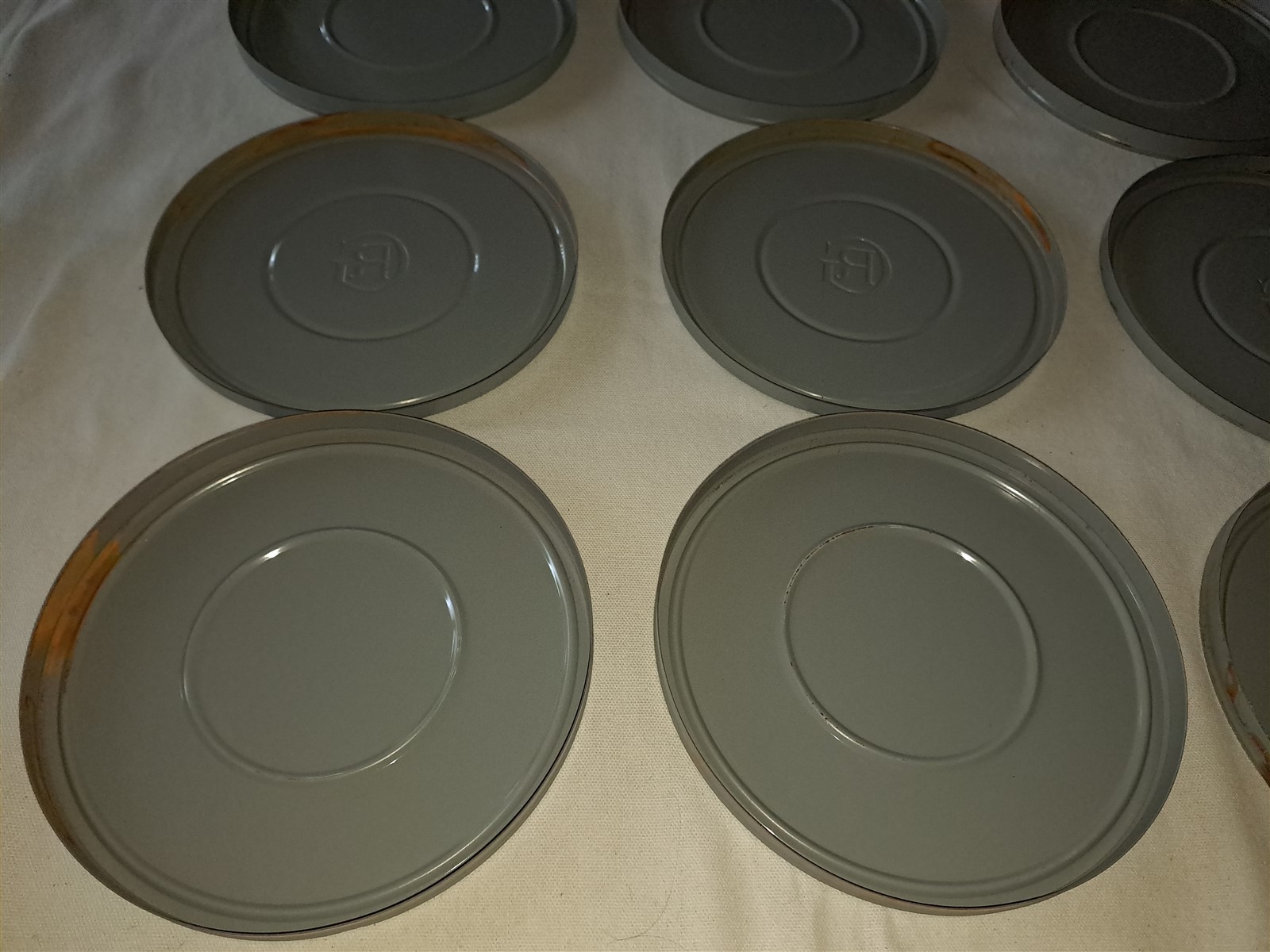 Lot of 6 Metal 7″ Movie Film Reel Canisters