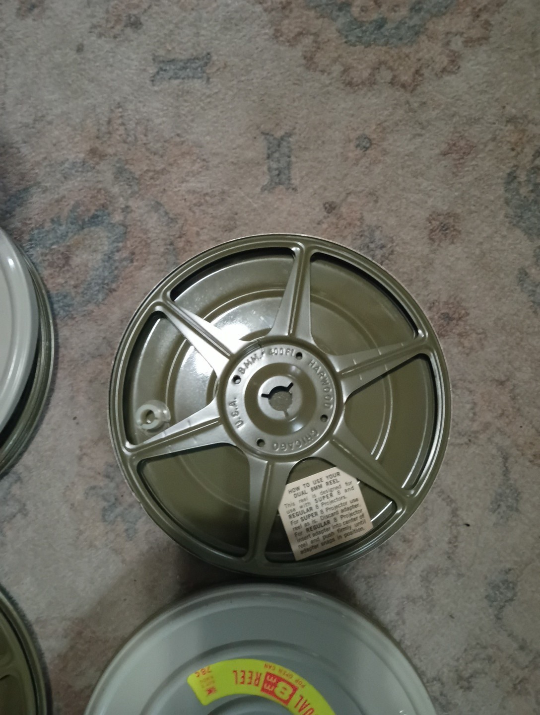Vintage K-Mart Focal Dual 8mm Tin Canister with 5” Scherer Reel USA Projector