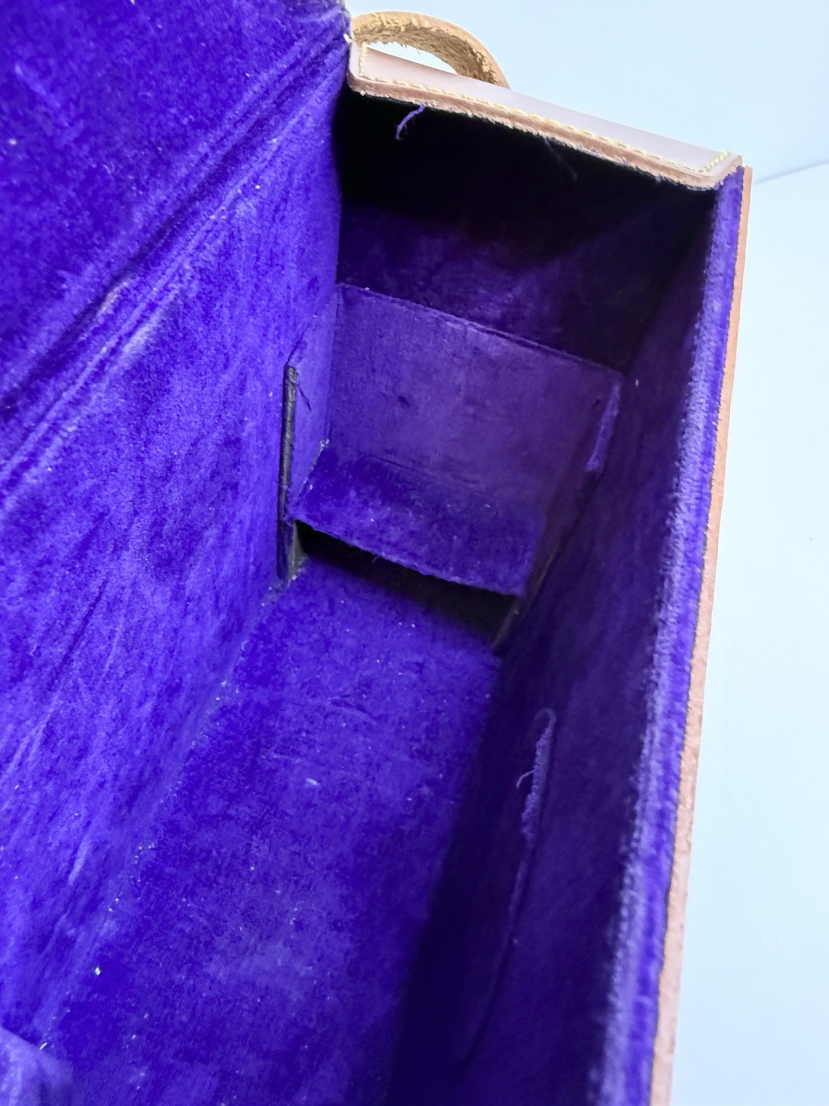 Pair Vtg Ampro & Ansco Brown Camera Hard Cases Strap Clasp Purple Red Lined
