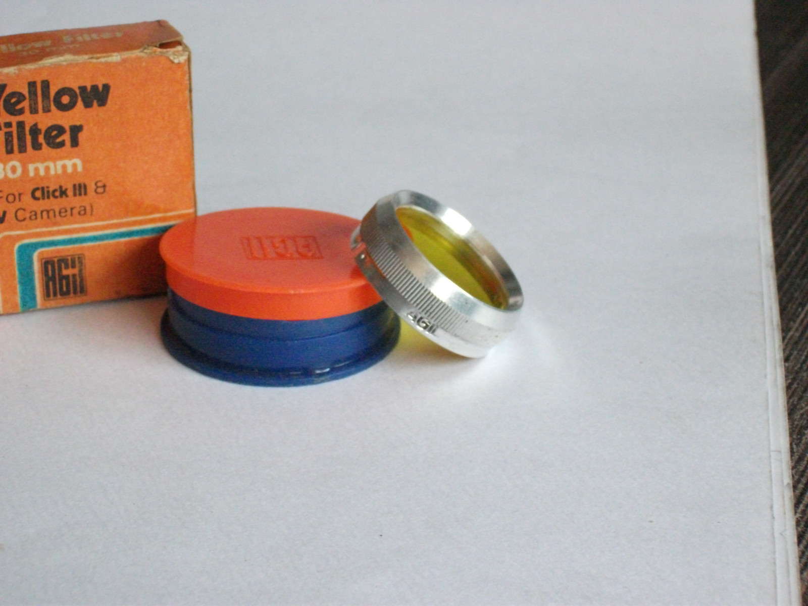 Rare India Made Agfa Gevaert 30mm Yellow Filter fr Agfa Click III / IV Cameras