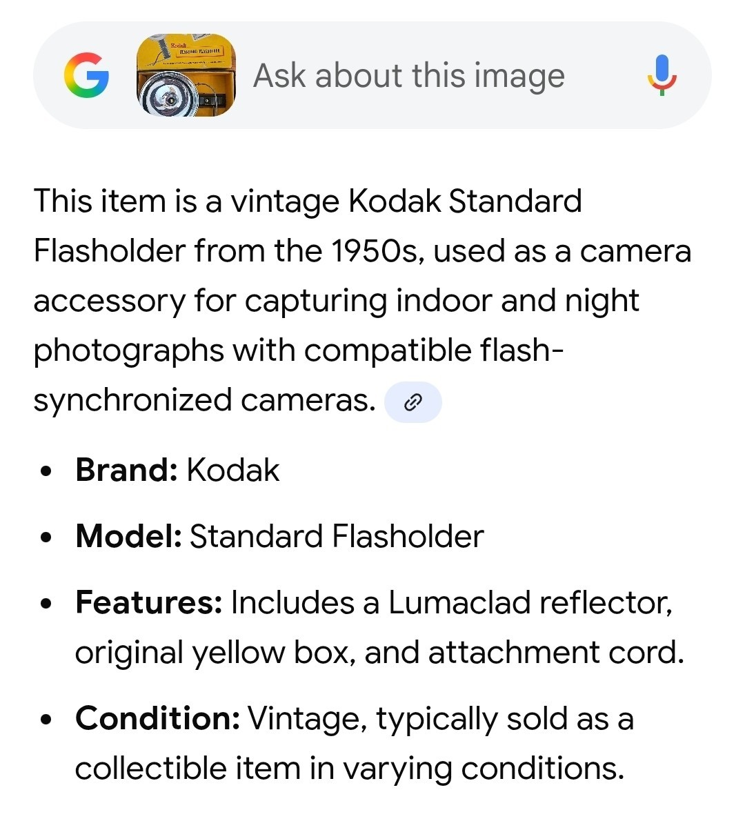 Kodak Standard Flasholder 720 Flash Holder