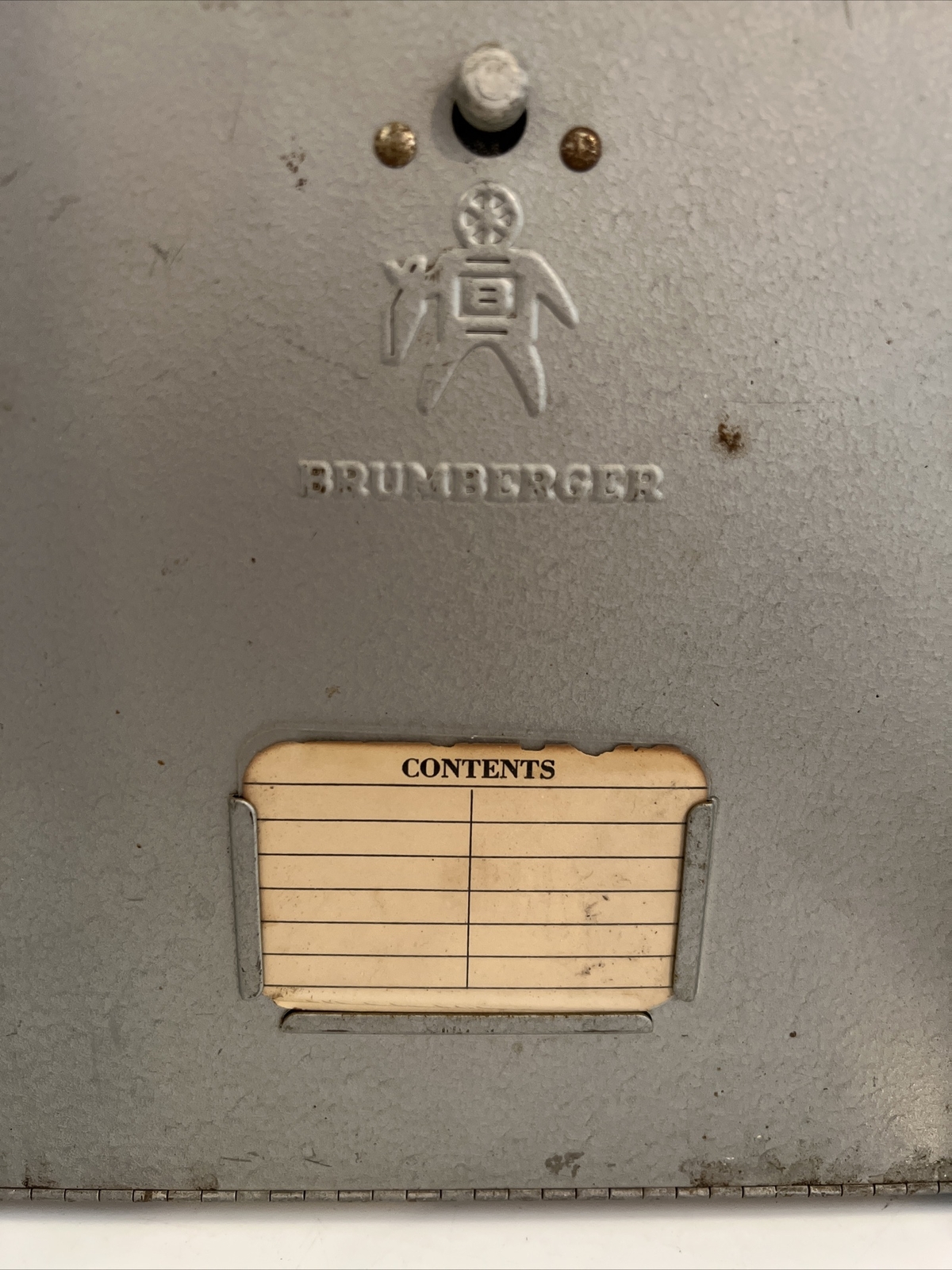 Vintage 50s Brumberger Deluxe 8mm Reel Chest Film Holder Carry Case Metal Box