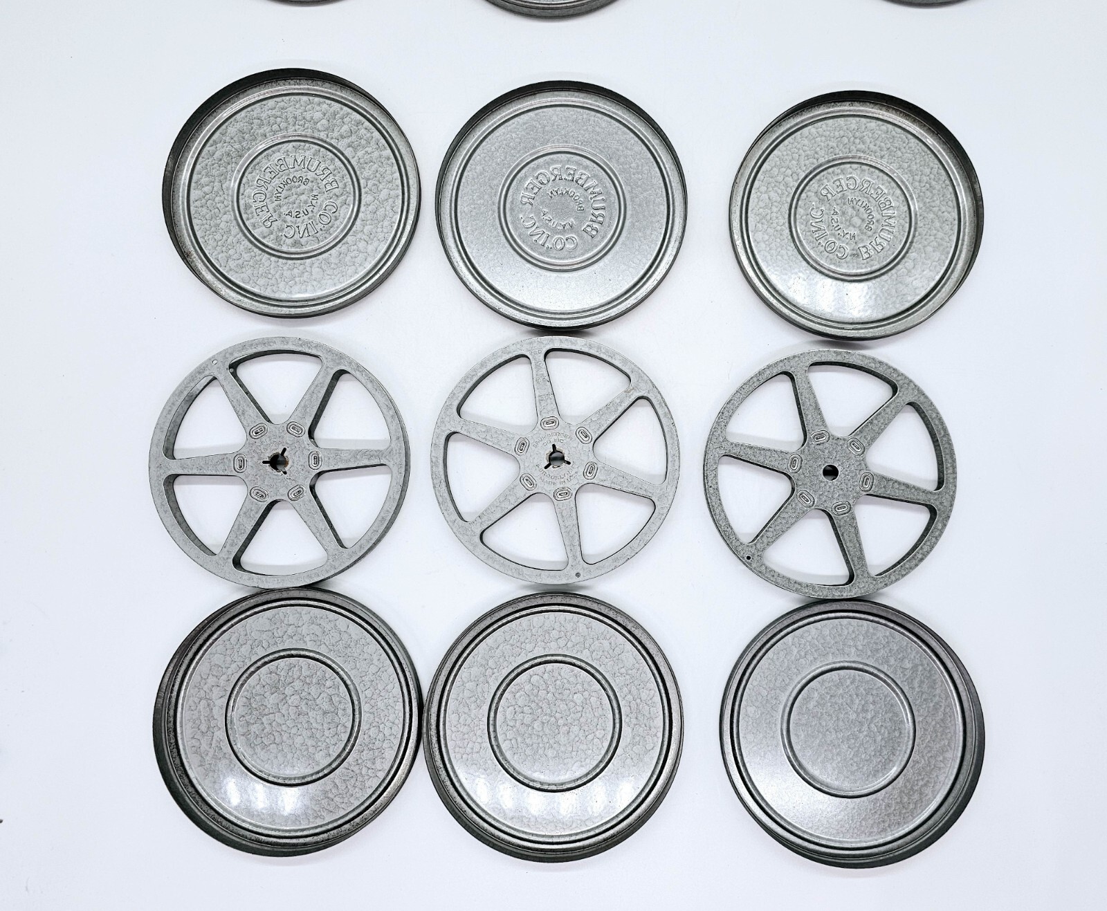 Brumberger Carrying Case – 8mm Movie Film Canisters w 12 Reels in Cases Complete