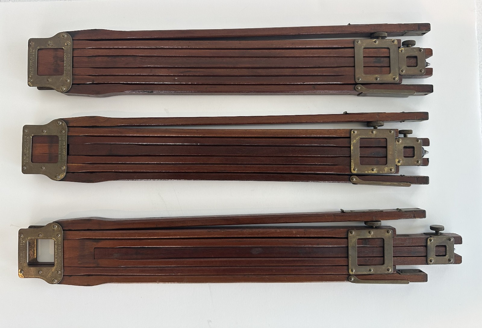Antique Crown Tripod No. 1 Wood & Brass Folmer Graflex Corp Crown Rochester NY