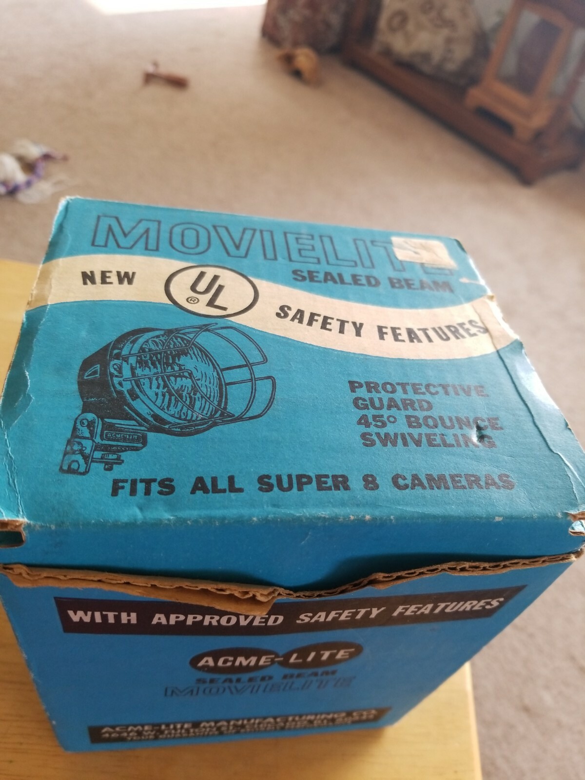 Vintage Acme-Lite Sealed Beam Movielite Model 96 Watts 250 Volts 115 W/Box