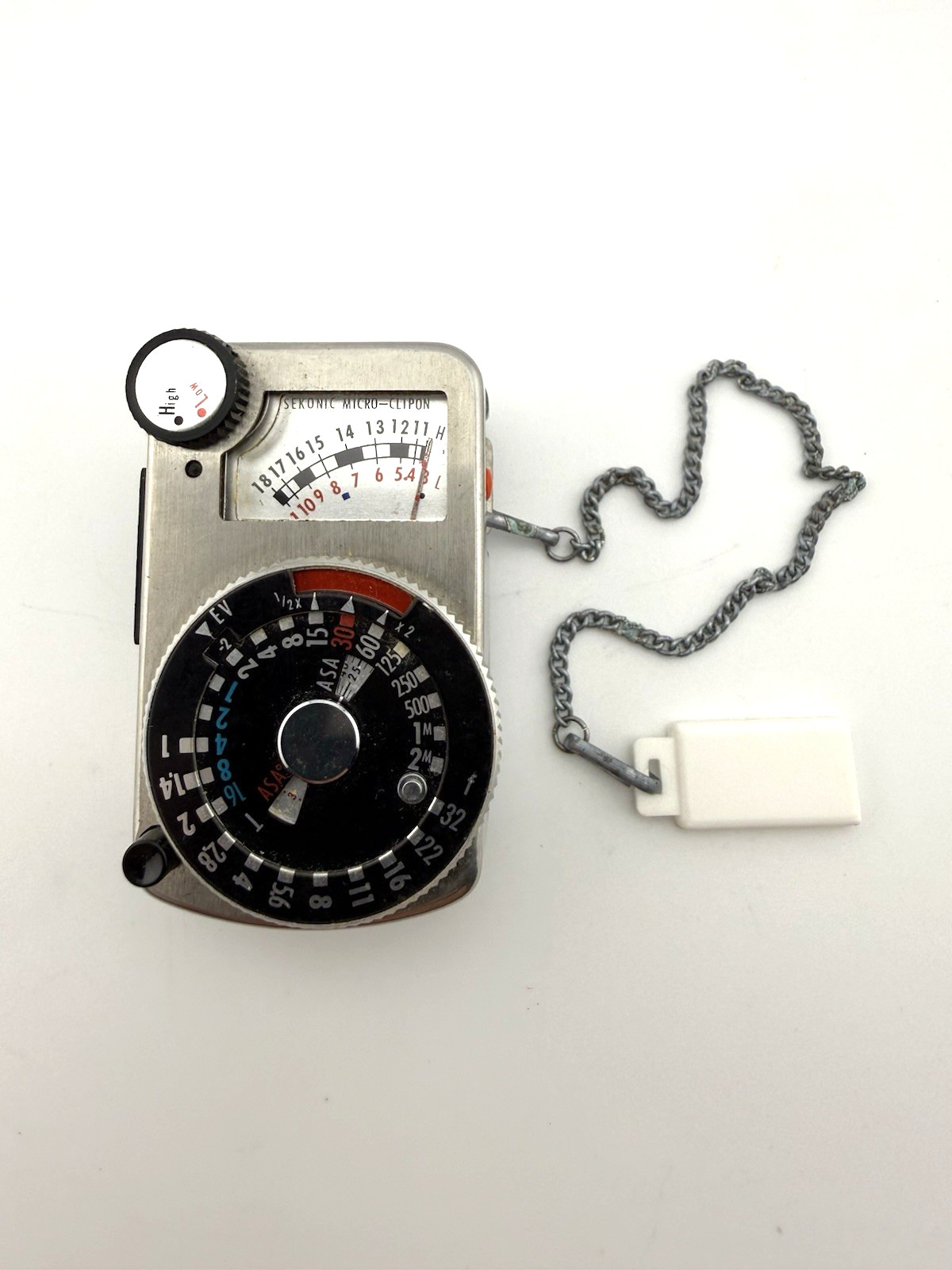 VINTAGE SEKONIC MICRO CLIP-ON LIGHT METER L-136 EXPOSURE METER ORIGINAL CASE/BOX