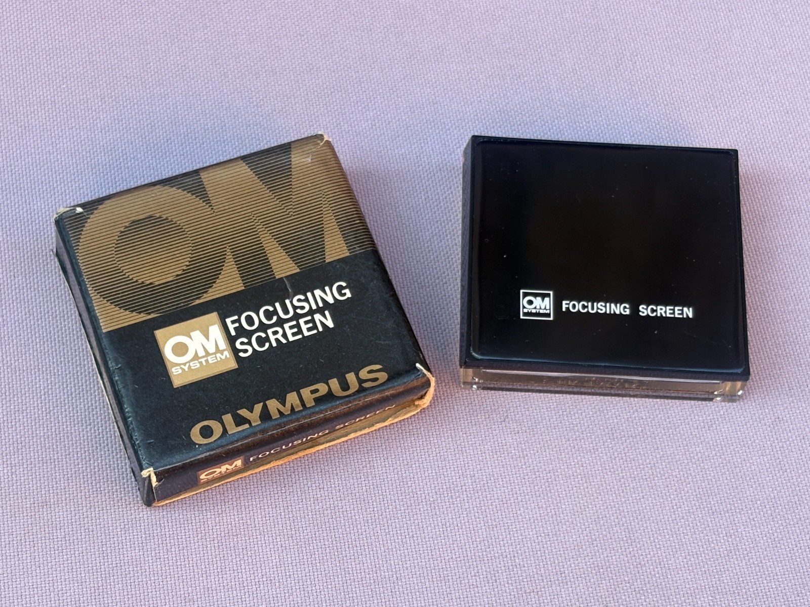 Vintage OLYMPUS OM System FOCUSING SCREEN 1, Box, Case -Photography, Camera