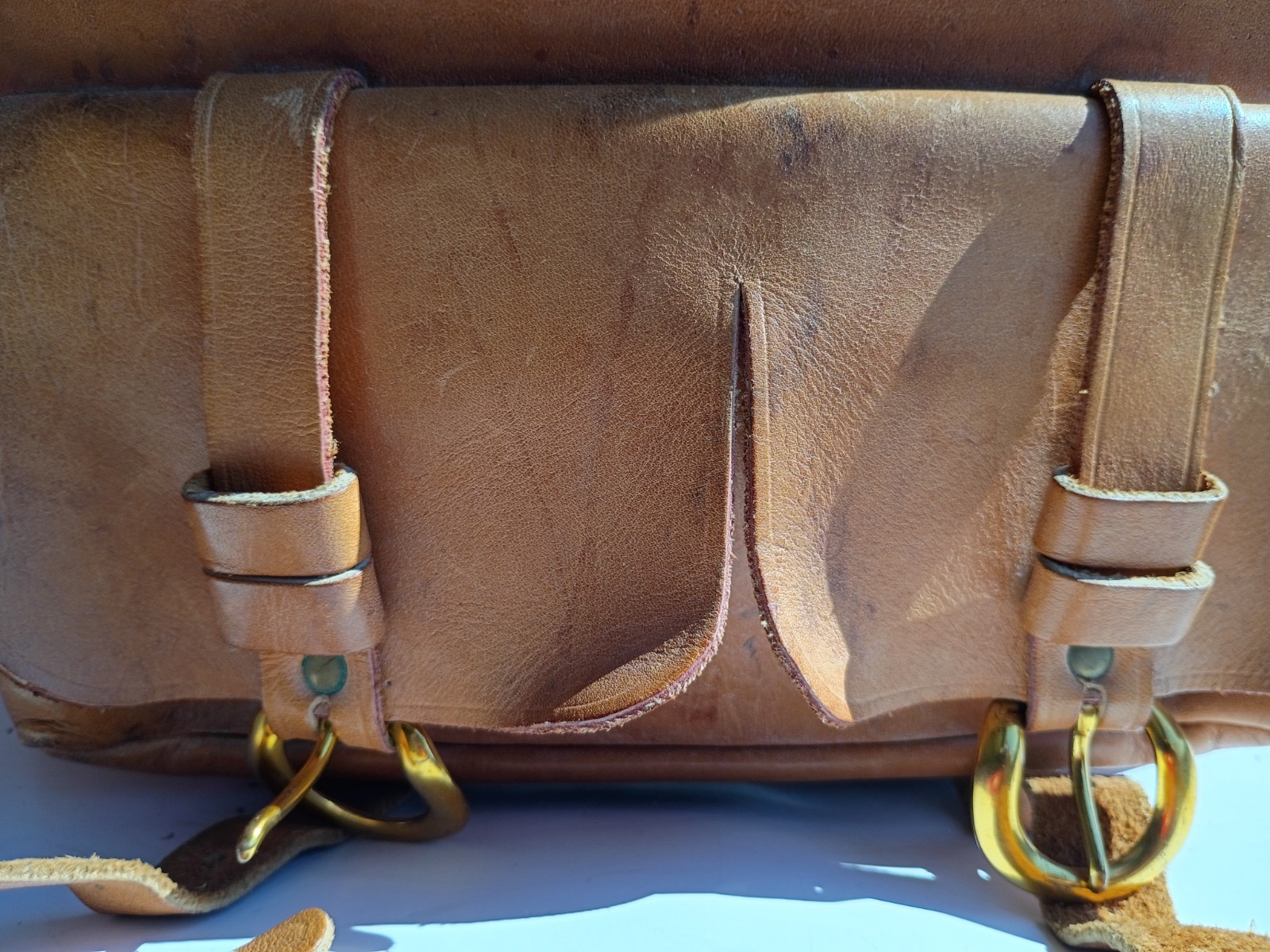 Vintage Handmade Top Grain Cowhide Leather Field Camera Bag Satchel USA 11x8x6