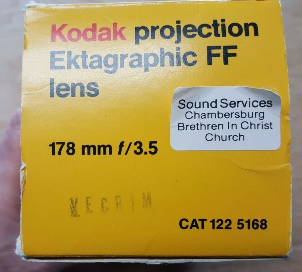 KODAK projection EKTAGRAPHIC FF Lens 178mm f/3.5 CAT 122 5168