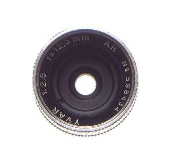 Kern paillard Yvar 1:2.5 f=12.5mm bolex film camera lens caps hood leather case