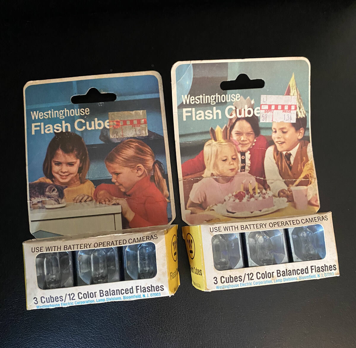 Lot of 2 NOS Vintage Westinghouse Flash Cubes • 6 Cubes/24Color Balanced Flashes