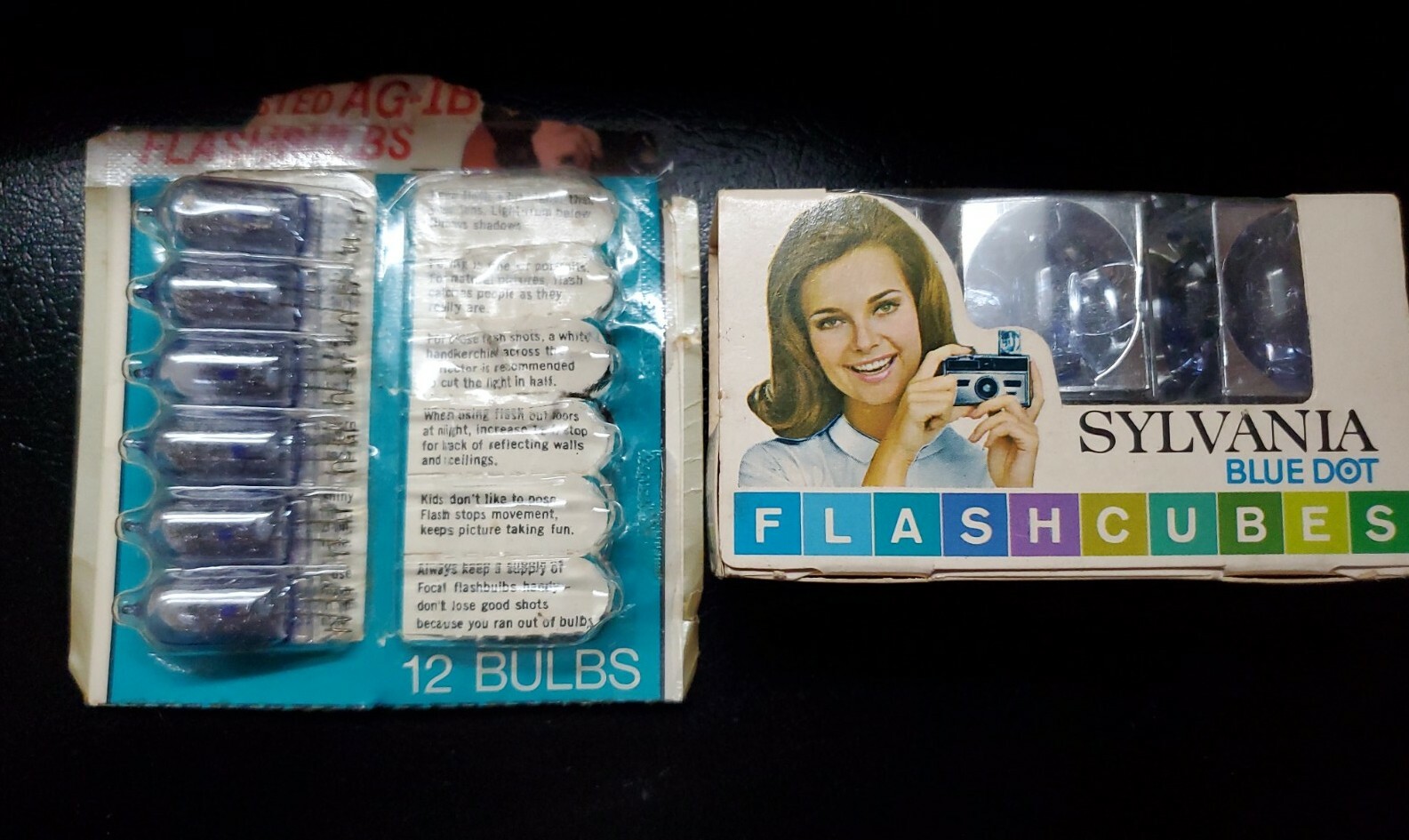 Vintage Sylvania Blue Dot Flash Cubes + 6 Bulbs Lagenaur’s Pharmacy Austin, IN