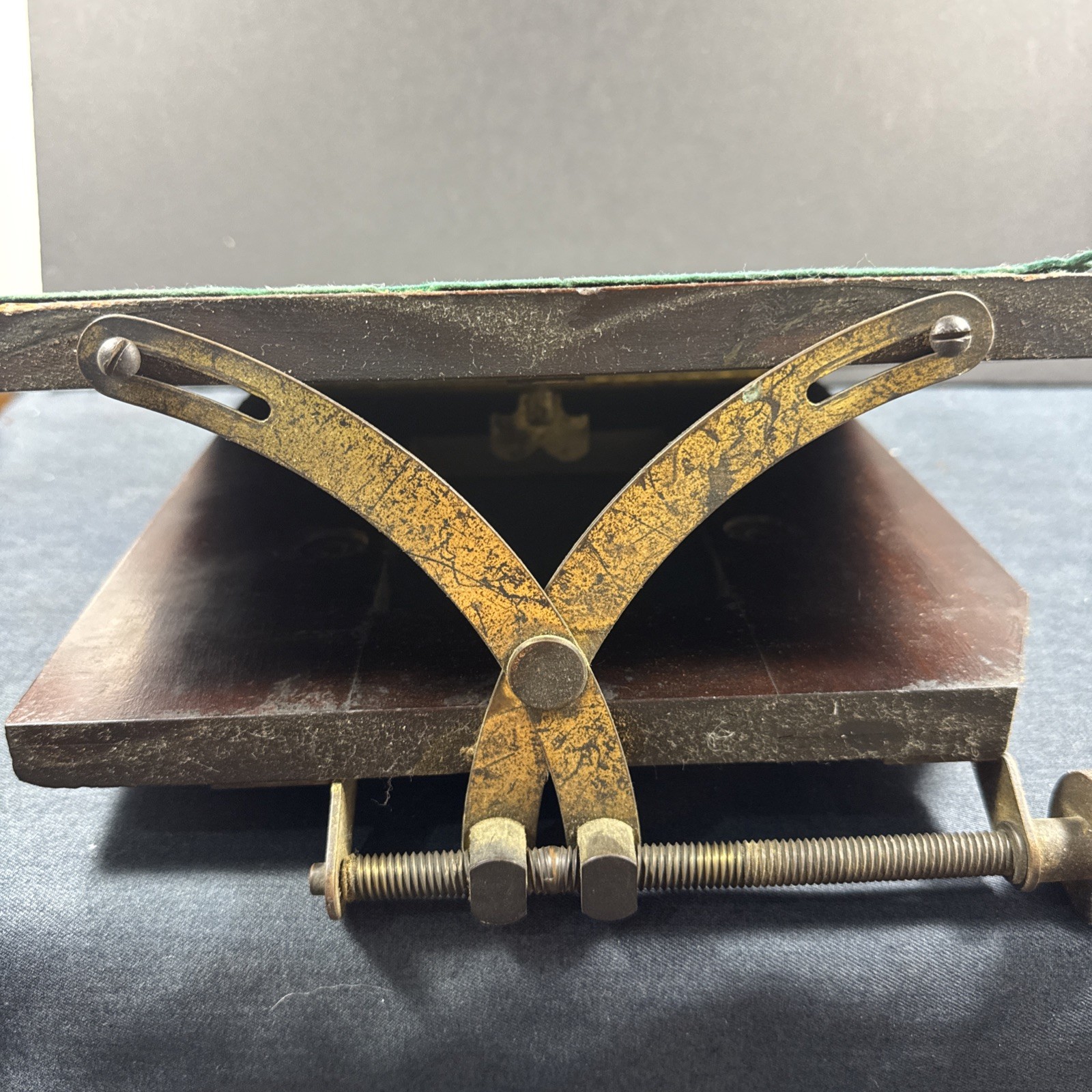 Heavy Duty Wood and Brass Antique Camera Tilting Tripod Head Ultra Large Format