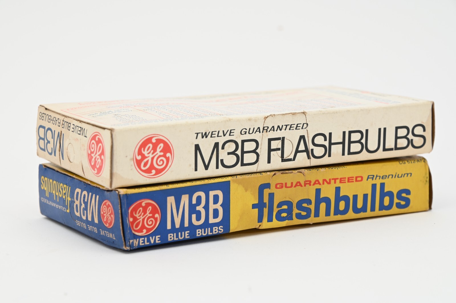 Two 12-pack Vintage GE Blue Dot Flashbulbs M3B with Original Packaging