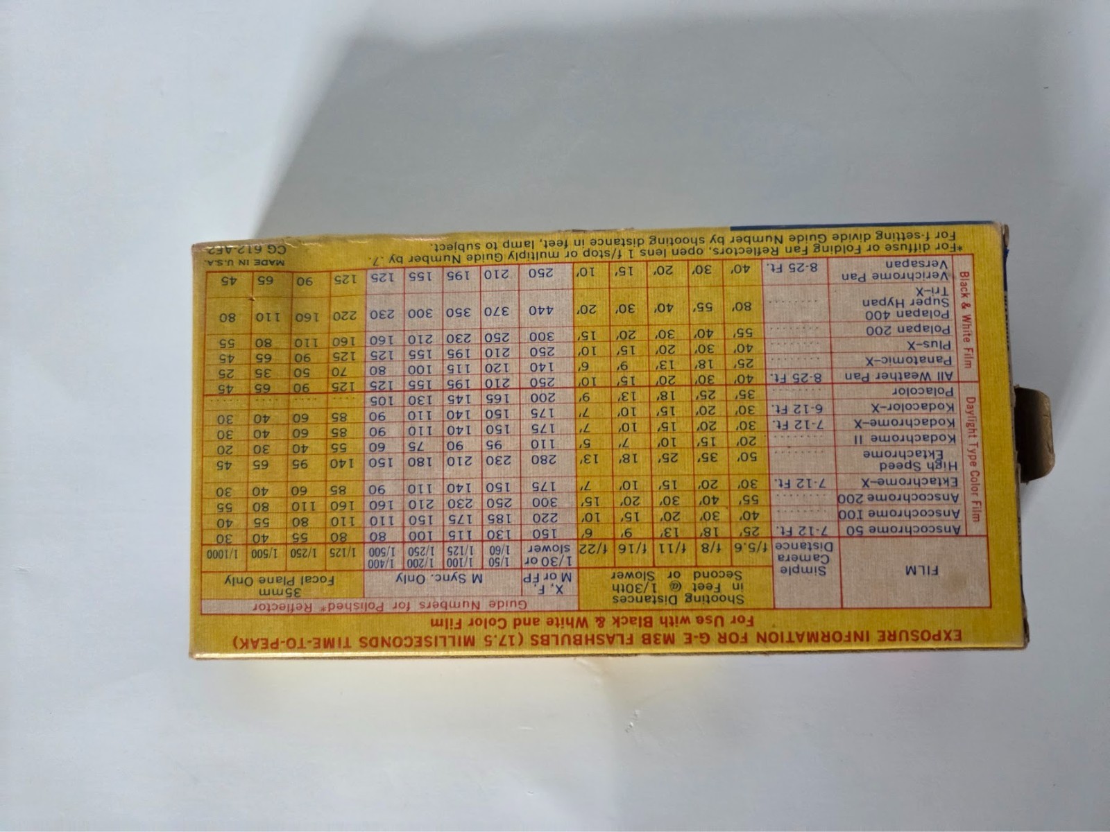 General Electric M3B Flashbulbs Rhenium Blue Bulbs Vintage Photography Box