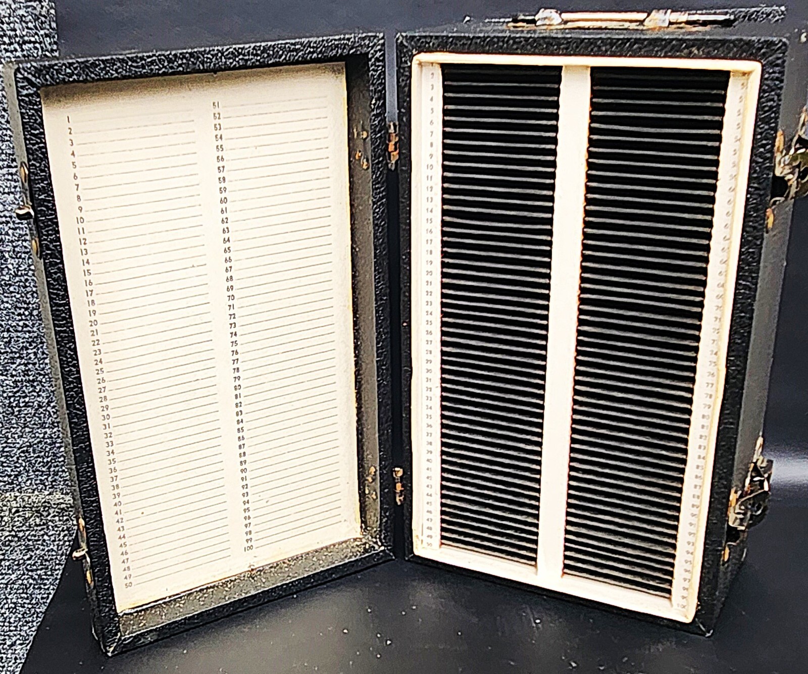 Vintage Black Faux Leather 200 Count 35mm Slide Case (VGUC)