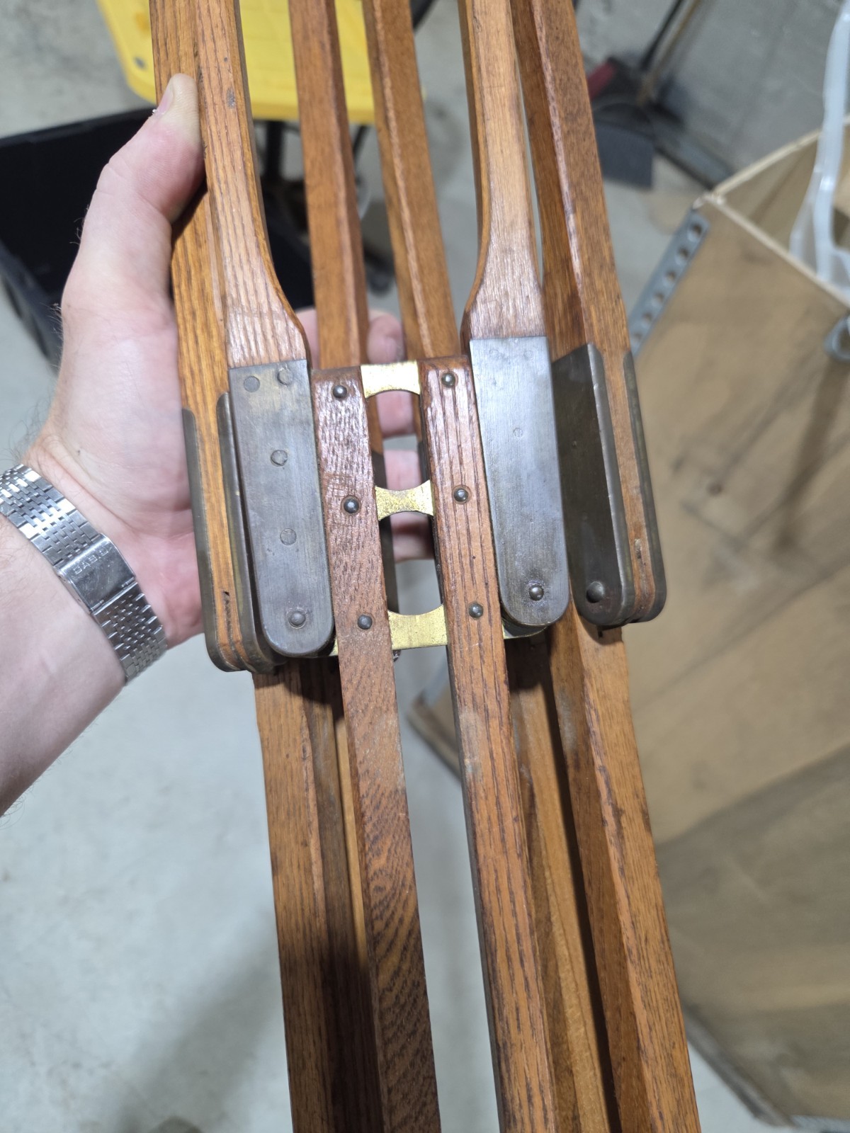 Antique Eastman Kodak Co. wooden Crown Tripod Rare Vintage