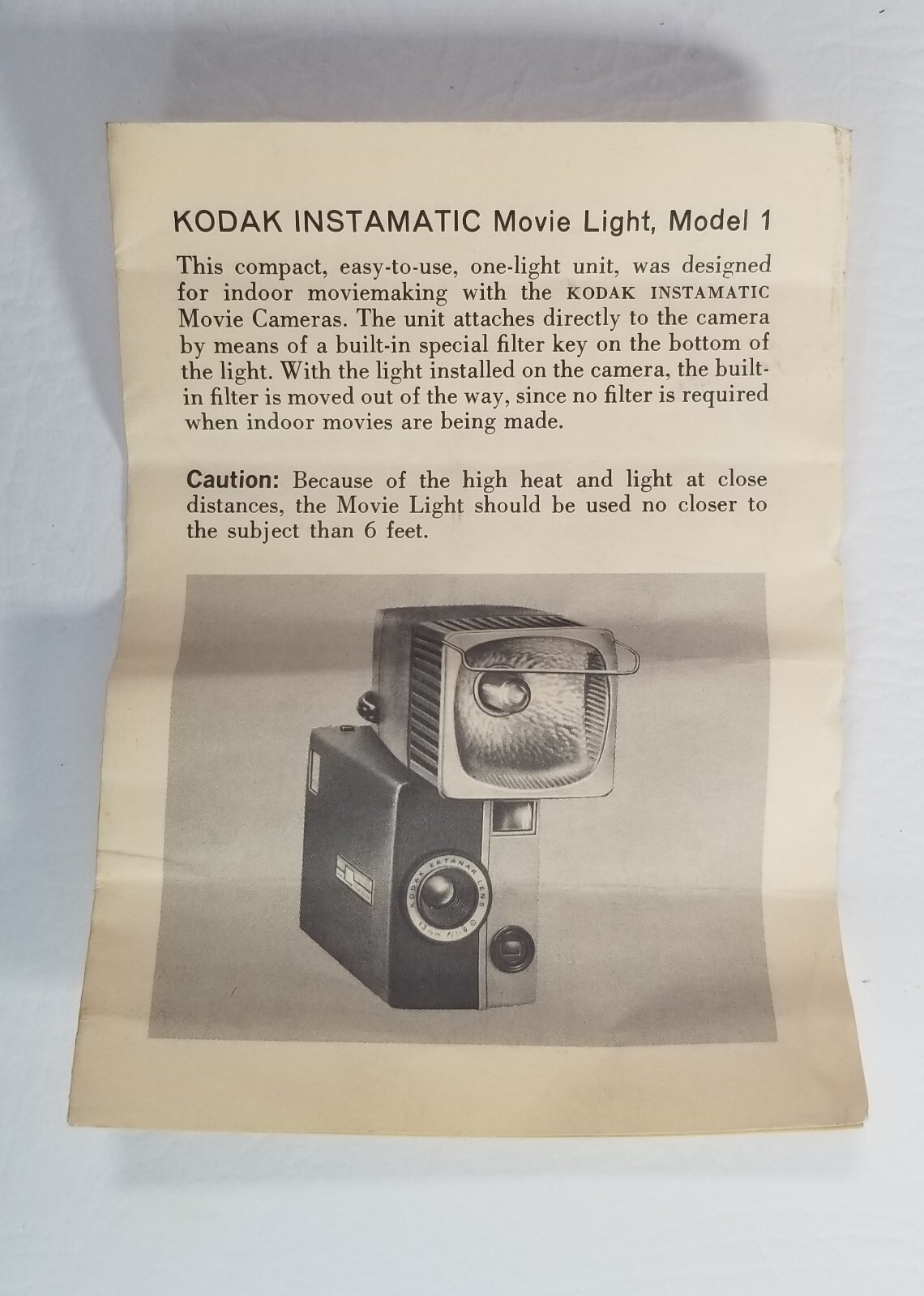 Kodak Instamatic Movie Studio Light Model 1 Original Box And Istructions Tested