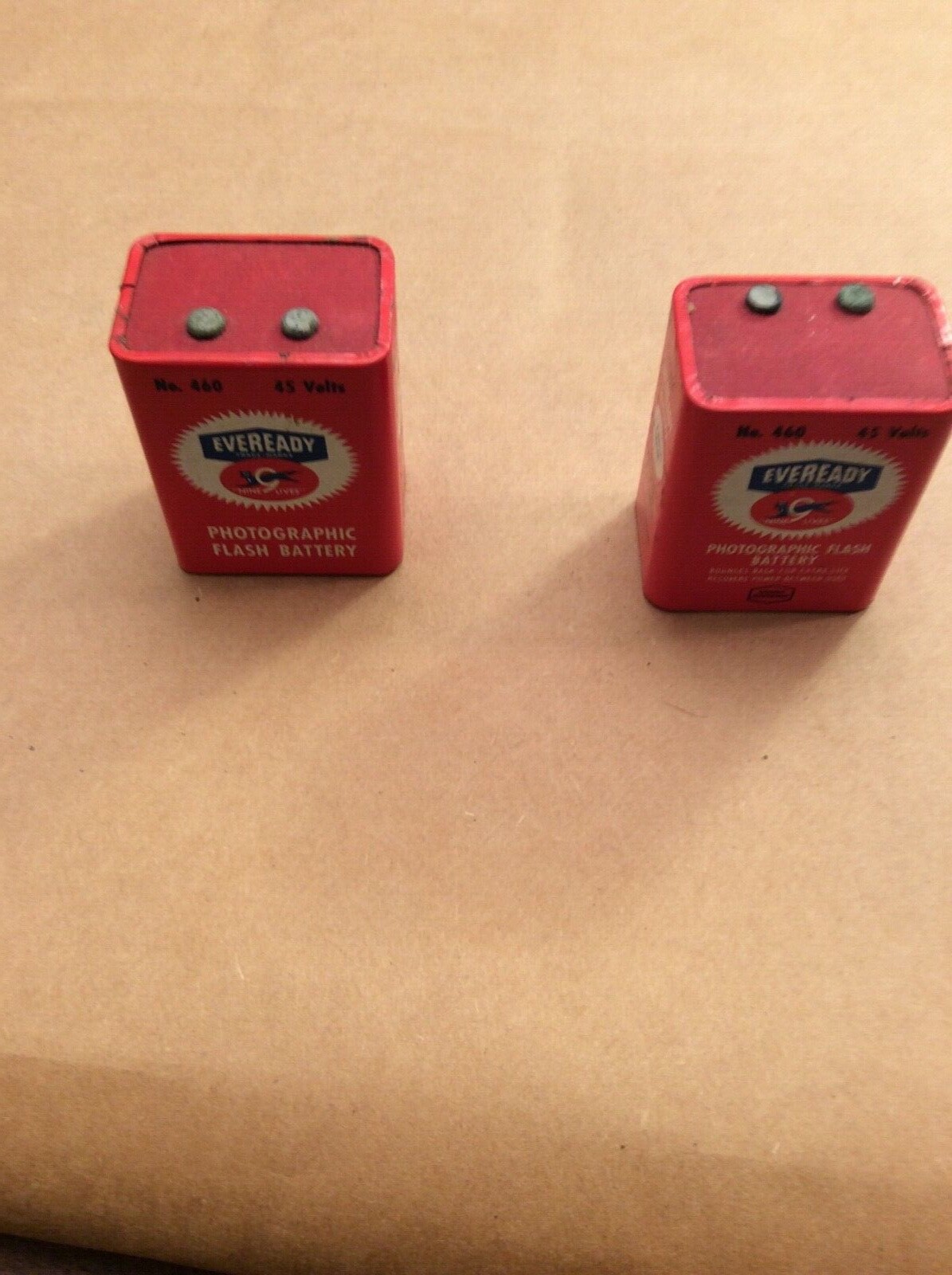Two EVEREADY Vintage Black Cat 9 Lives #460 Photographic Flash Battery 45 Volt