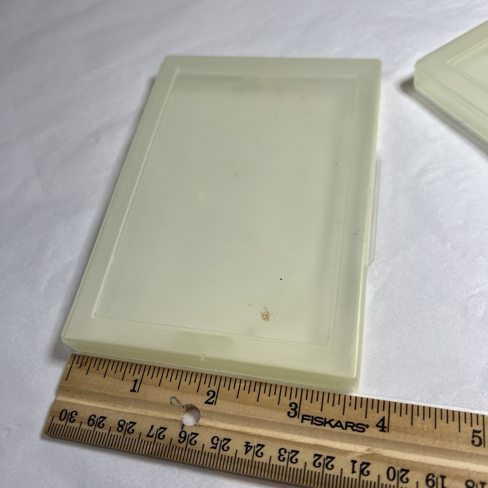 3.5×5” Single wafer carrier Lot of 2 Square plastic containers Vintage