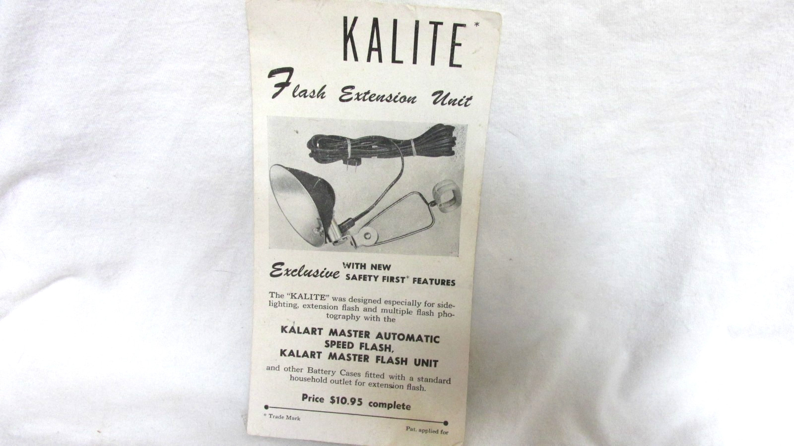 Vintage Kalite Extension Flash Unit w/ Manual