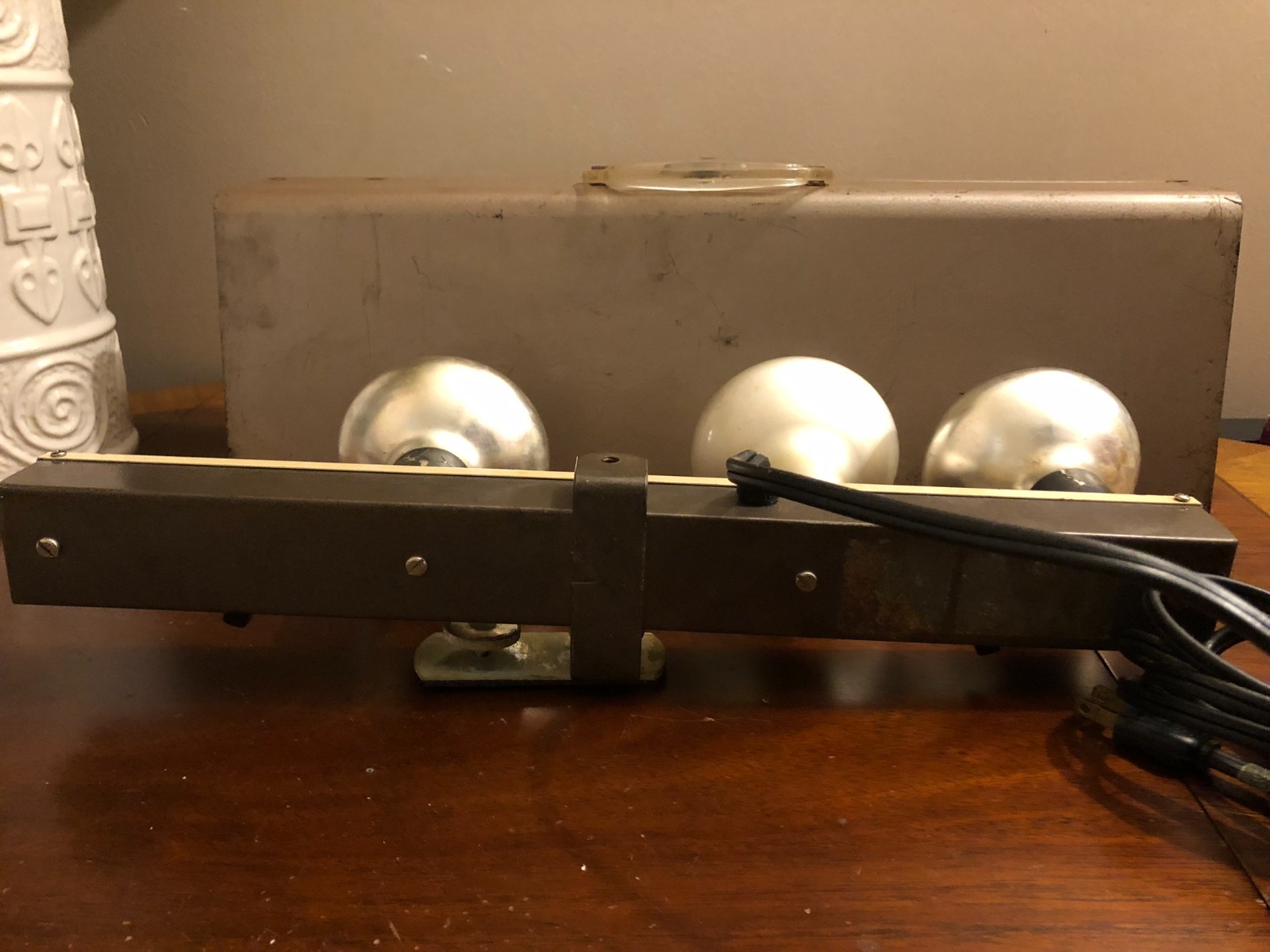Vtg Harwood Chicago 4-Light Movie Bar Photography Floodlight w/ Metal Case WORKS