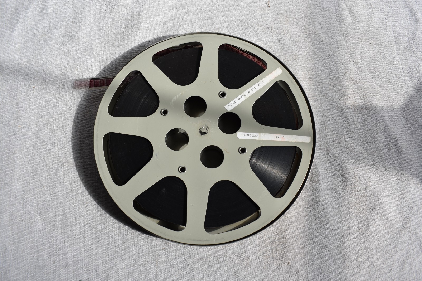 Vintage 16MM Film Christmas Is Lutheran Church Metal Can Top Only and Reel