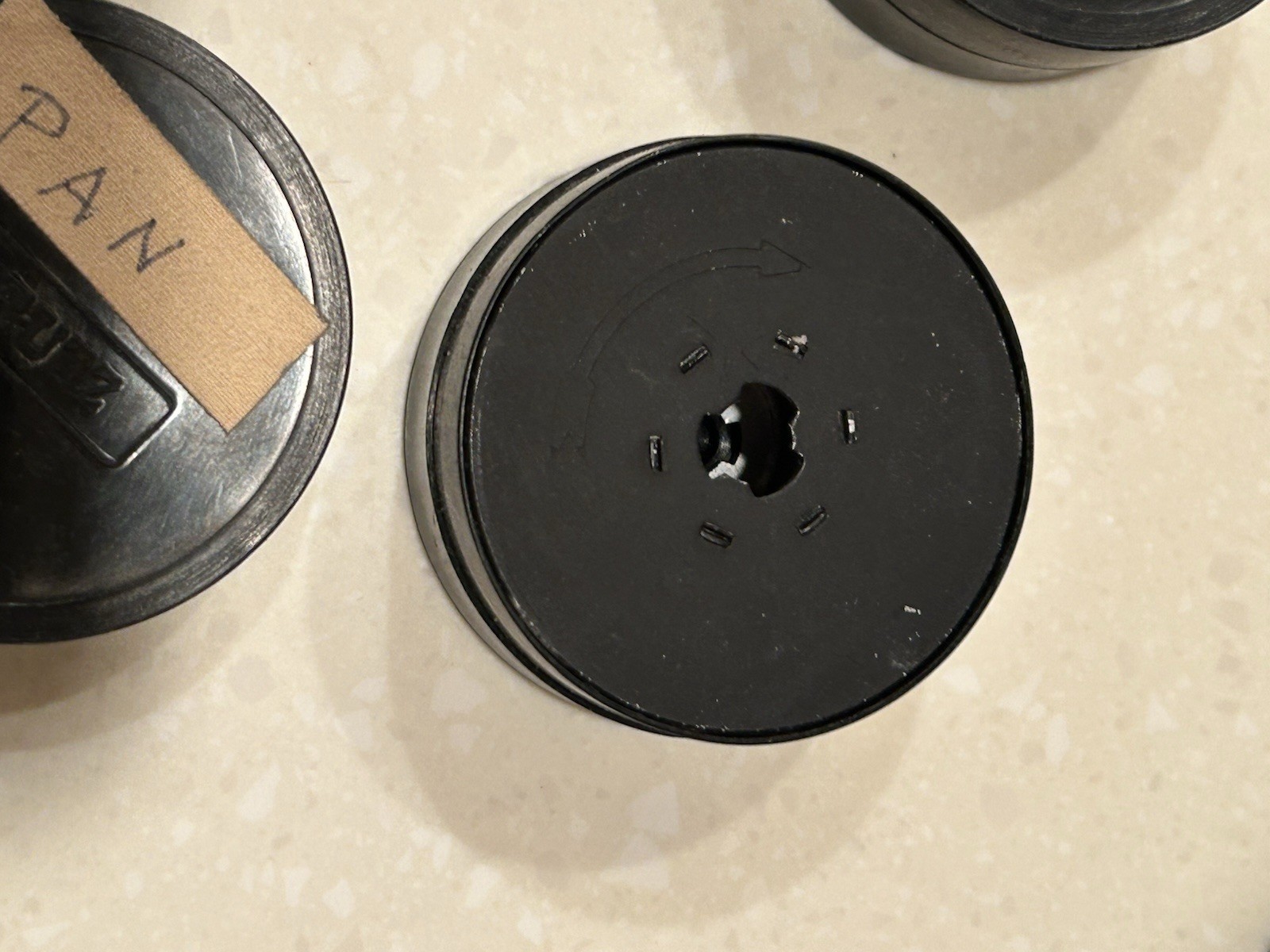 Vintage Perutz 1 Metal/ 2 Plastic Film Tin Canister 2” Container – Lot Of 3