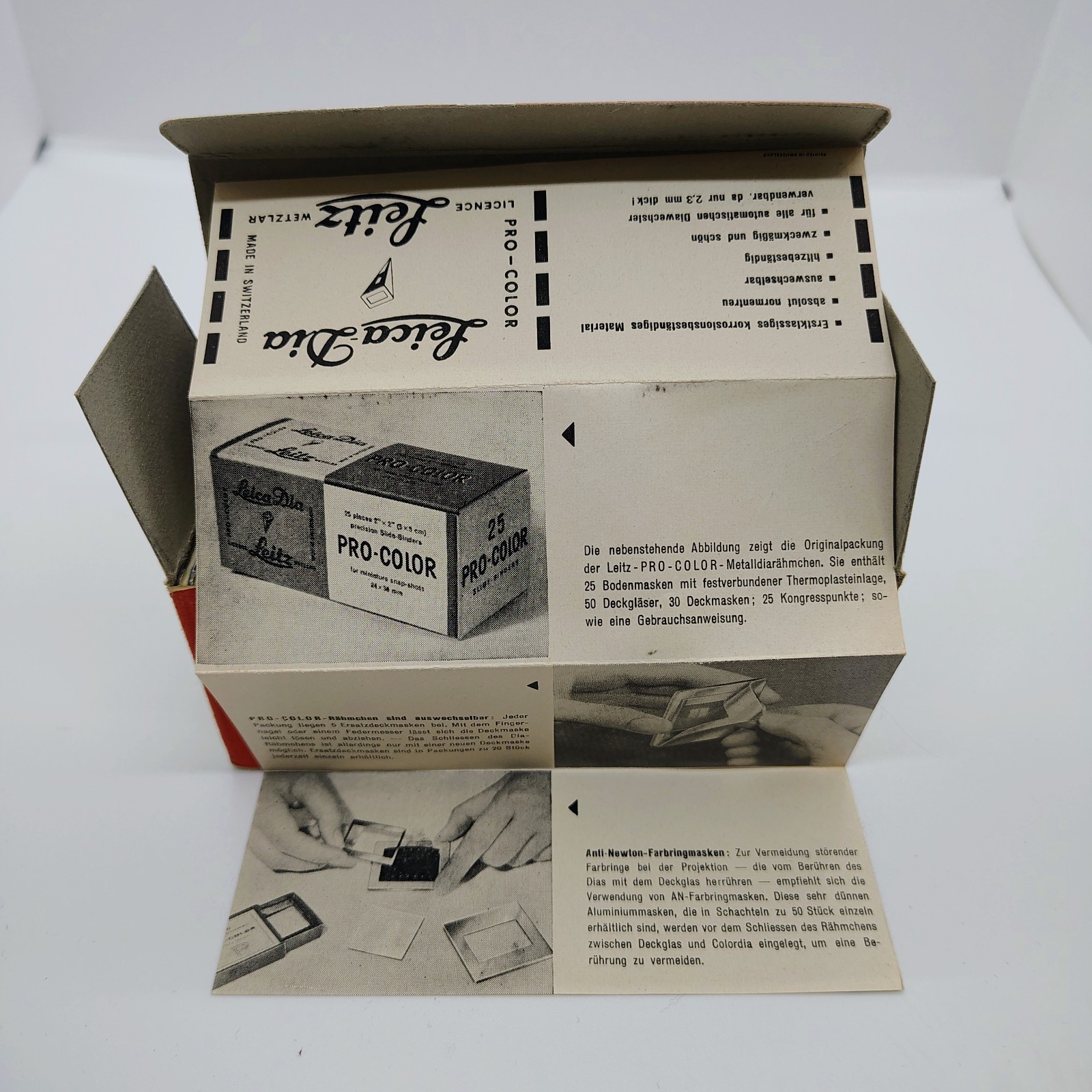 Leitz Wetzlar/Leica Dia Pro-Color 2″x2″ (5x5cm) slide binders, Boxes of 25