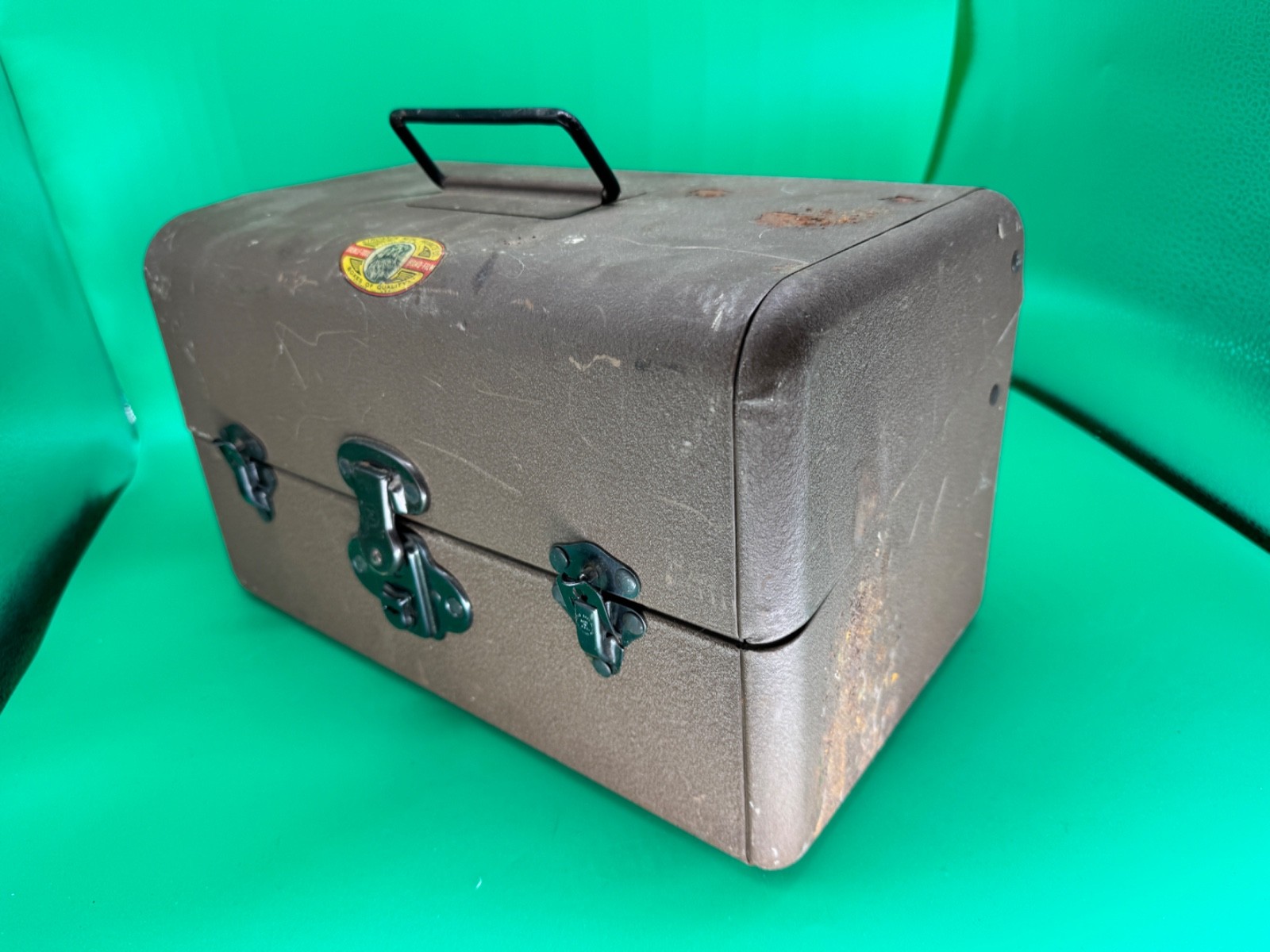 Vintage Simonson Metal Co Film Reel Metal Storage Box w/Cases (NICE PATINA)