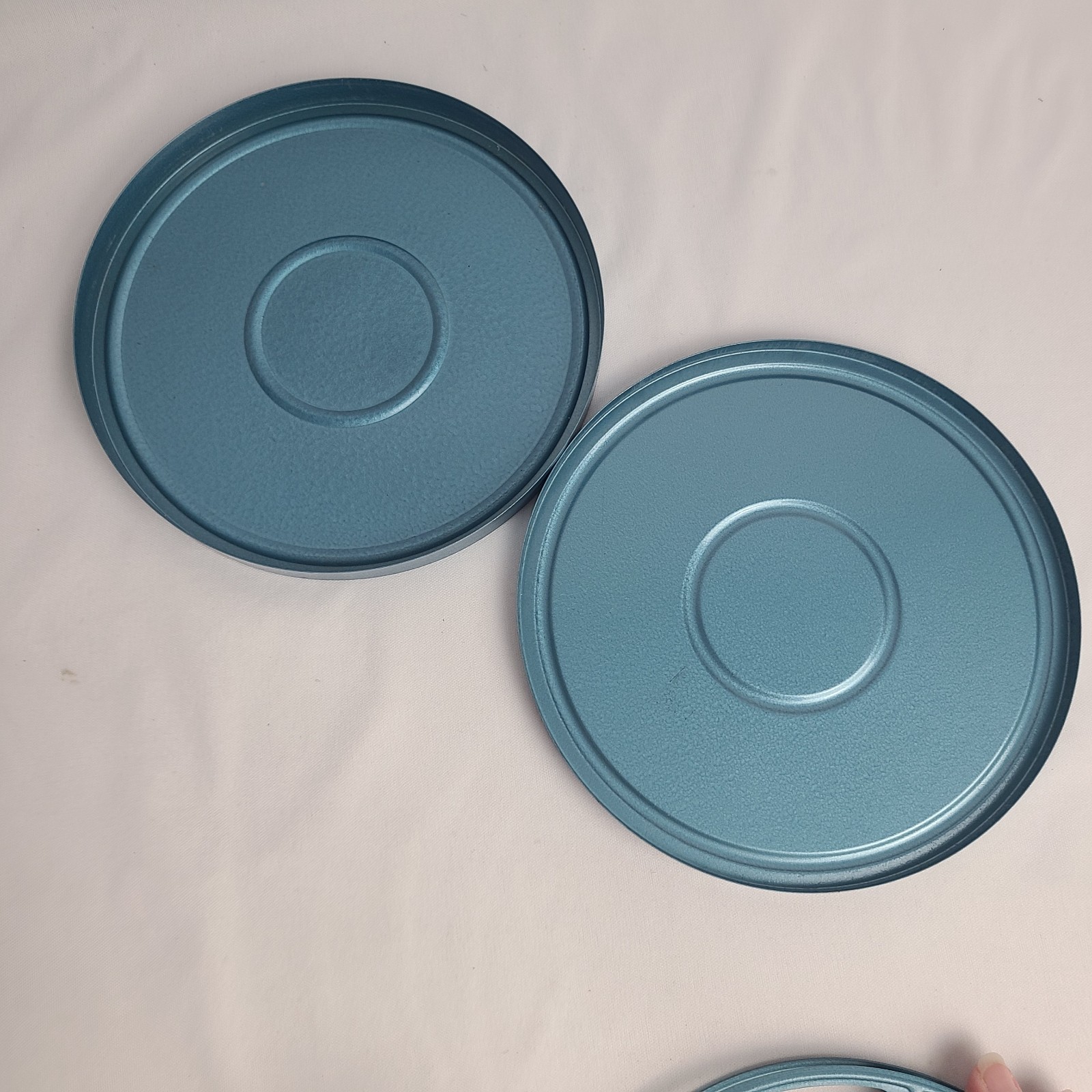Compco Corp 8mm Film Reel in Metal Cannister Can Case Light Blue Vintage Movie