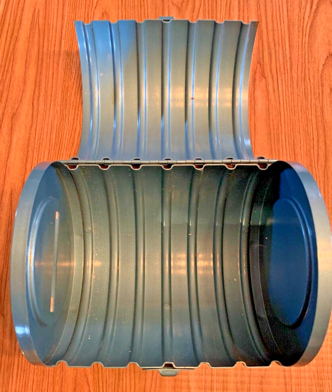 Vtg. Blue Metal Compco Corp 8mm Film Reel Bank for 6 Reels [e-09]