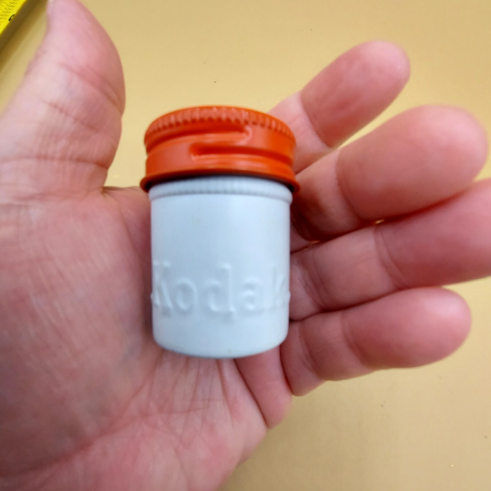 Vintage KODAK Metal Film Tin Orange Top, White Bottom 135-20 film