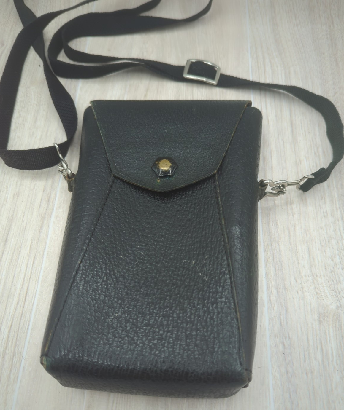 Antique Kodak Camera Bag Black Leather 7″ Long