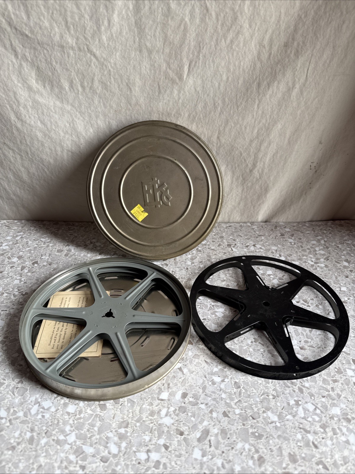 Vintage One 8mm 7” Metal Movie Reel with Metal Case And Extra Reel