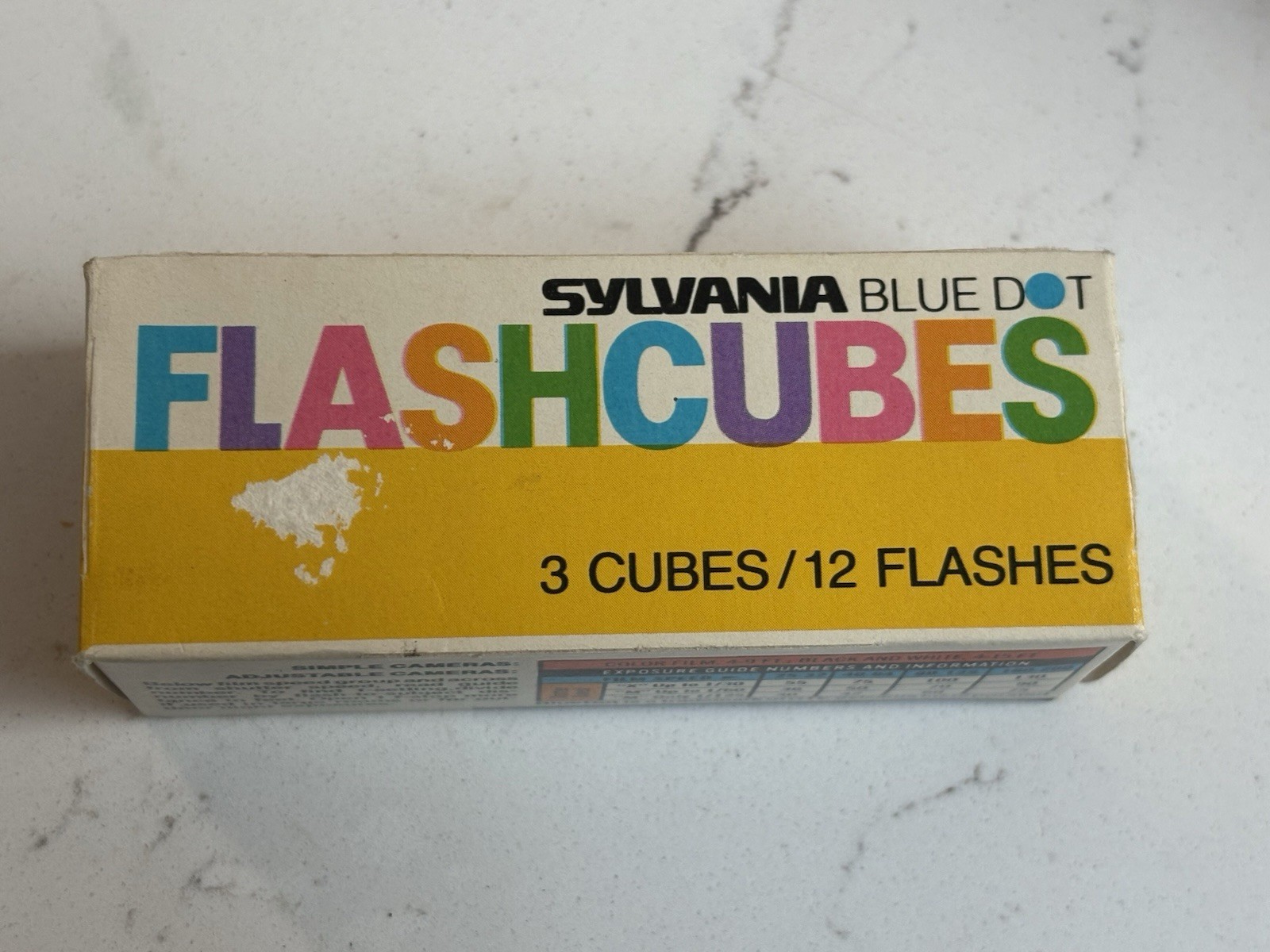 Sylvania Blue Dot Flashcubes/ Magicubes 3 Cubes/12Flashes NEW OLD STOCK