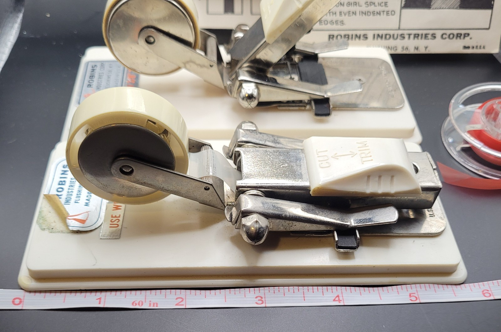Vintage Robins Gibson Girl Tape Dispenser RT-700 Labeling Machine Office Metal