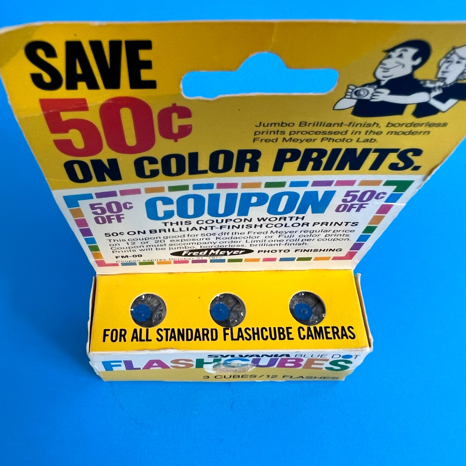 Sylvania Blue Dot Flashcubes NOS 3 Pack Unused For Use Or For Movie Prop