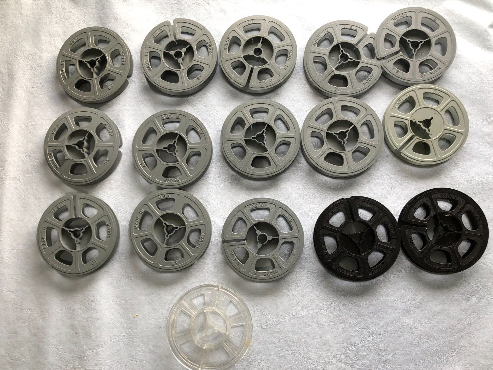 8mm Metal Film Boxes (2), Reels, and Canisters (see details & photos)
