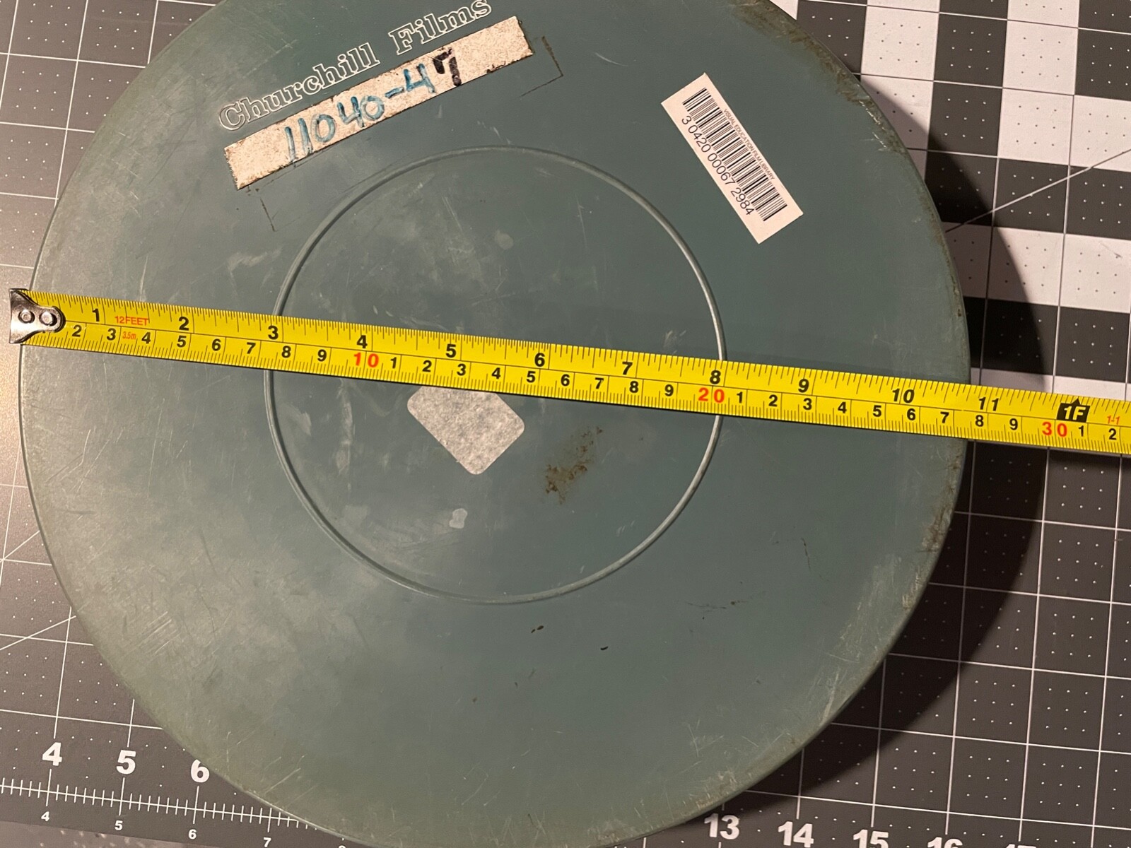 Vintage Set of Two 10.75″ Film Reel Holder Canisters 1″ Thick Churchill Films