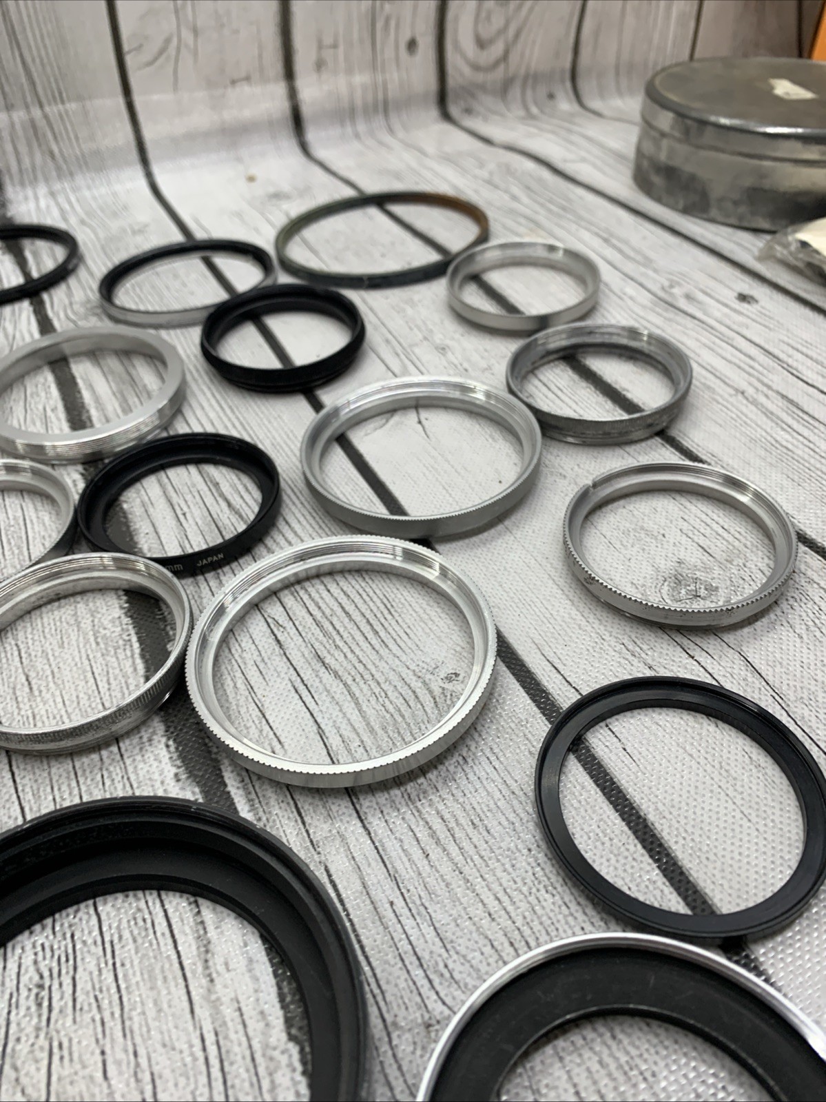 Vintage lot Camera Parts Hoods Caps Lens Adapters 36 pieces
