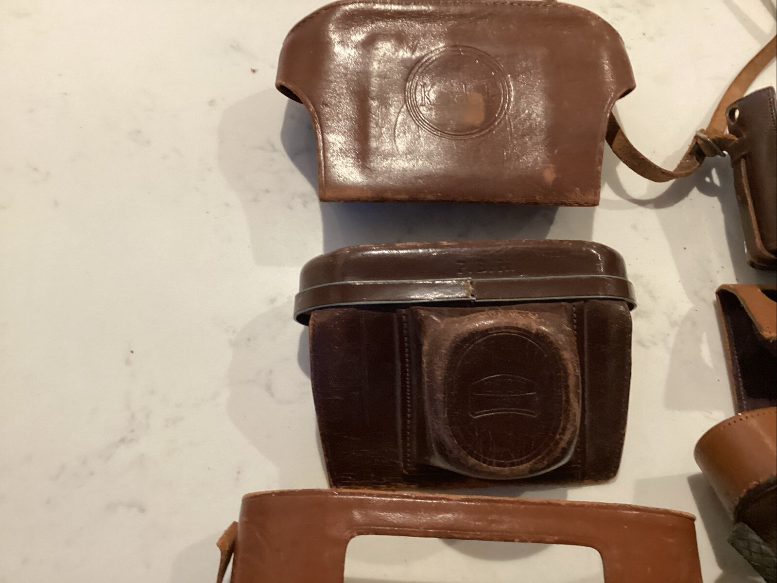 Lot of Assorted Vintage Camera Photography Equipment Flash Leather Cases Booklet
