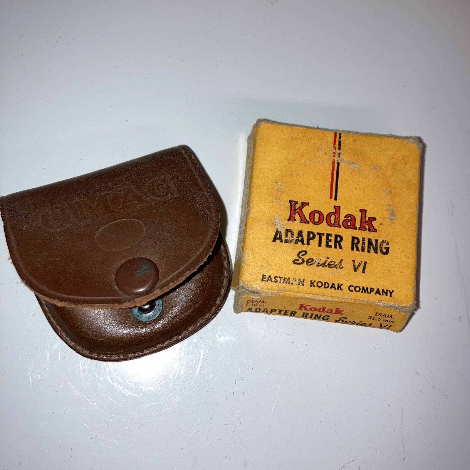 Vintage Kodak Single Adapter Ring Series VI (6) and Omag Lense/Filter & Pouch