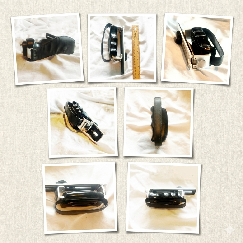 Vintage📷Camera Pistol Grip Flash Bracket Black Strap Handle VG Film Rig Antique