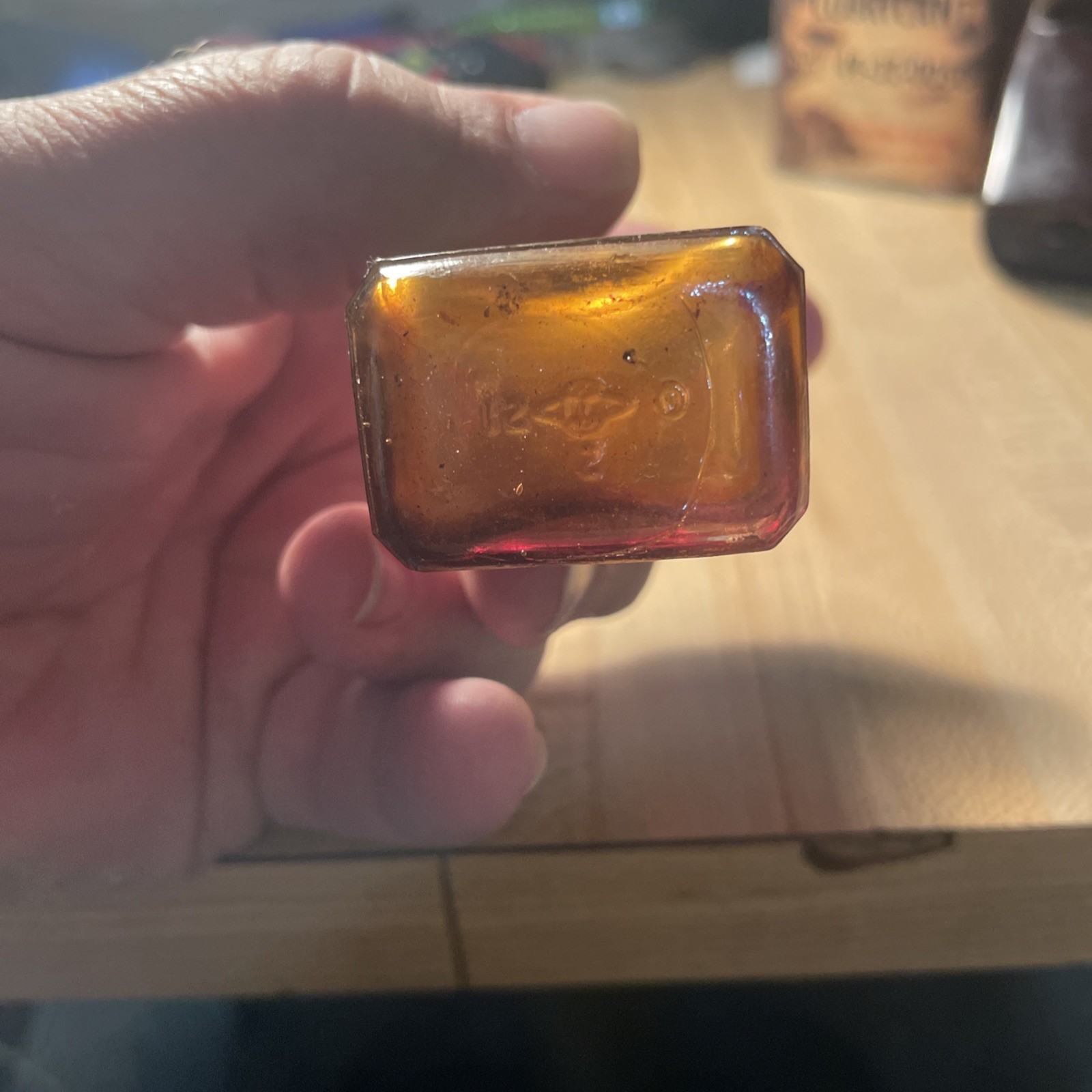 KEYSTONE PROJECTOR LUBRICATING OIL BOTTLE Glass Boston Mass. 1930s