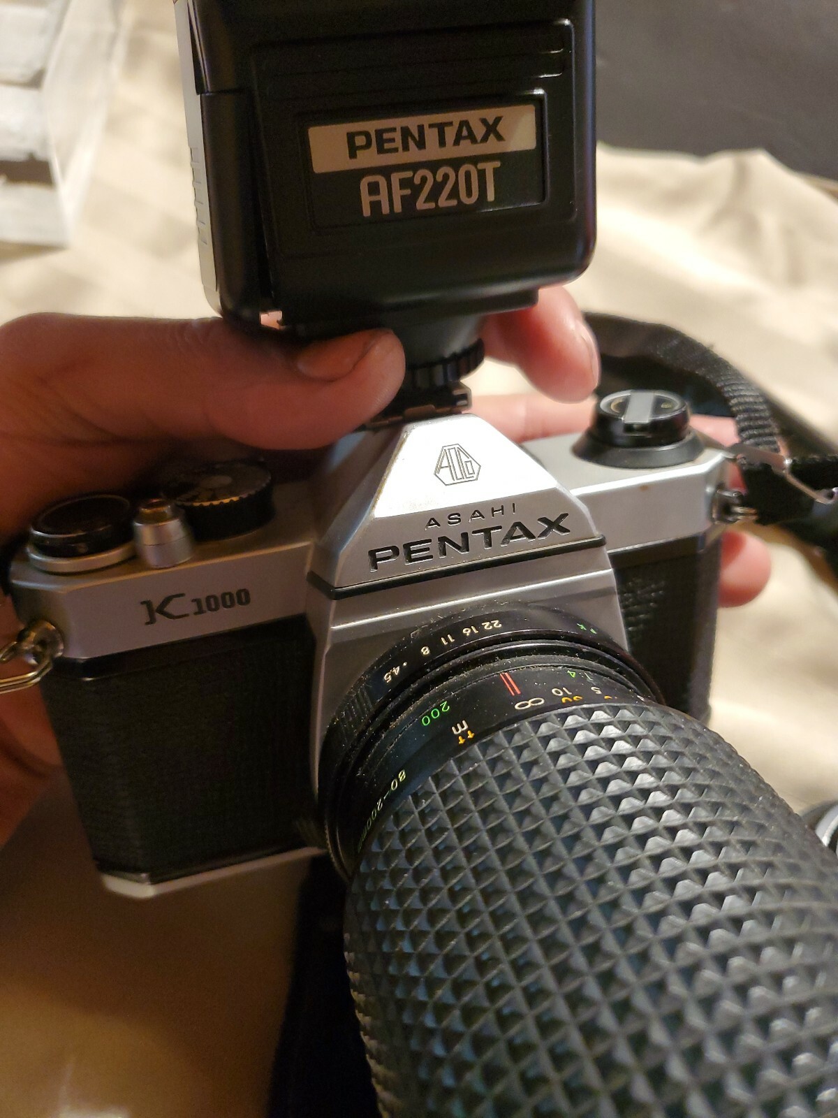 Vtg Pentax K1000 35mm camera with lenses untested 4 parts or repairs A4