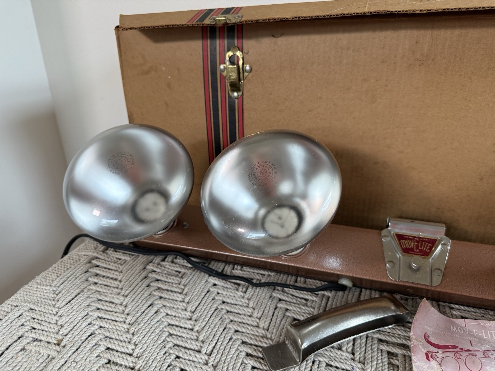 🍊Vintage ACME MOV-E-LITE Movie Film Stage Lighting Model 4 w/ Box WORKS!