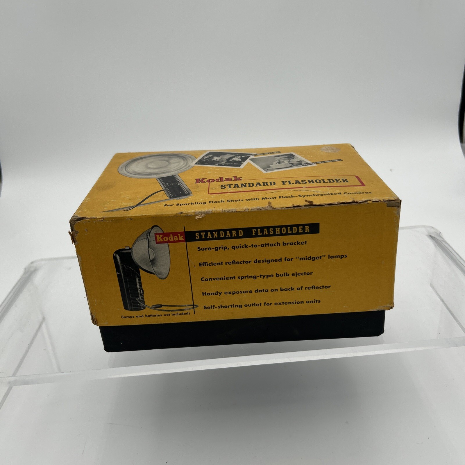 Vintage KODAK Standard Flash Holder in Original Box w/ Cover & Bracket