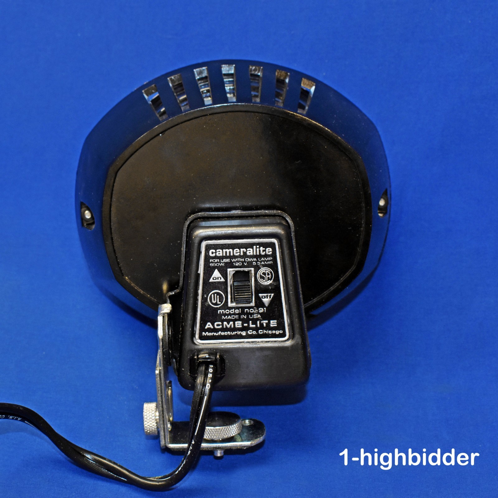 VINTAGE ACME-LITE Topmount Cameralite 91 Movie Camera Light- FITS ALL SUPER 8