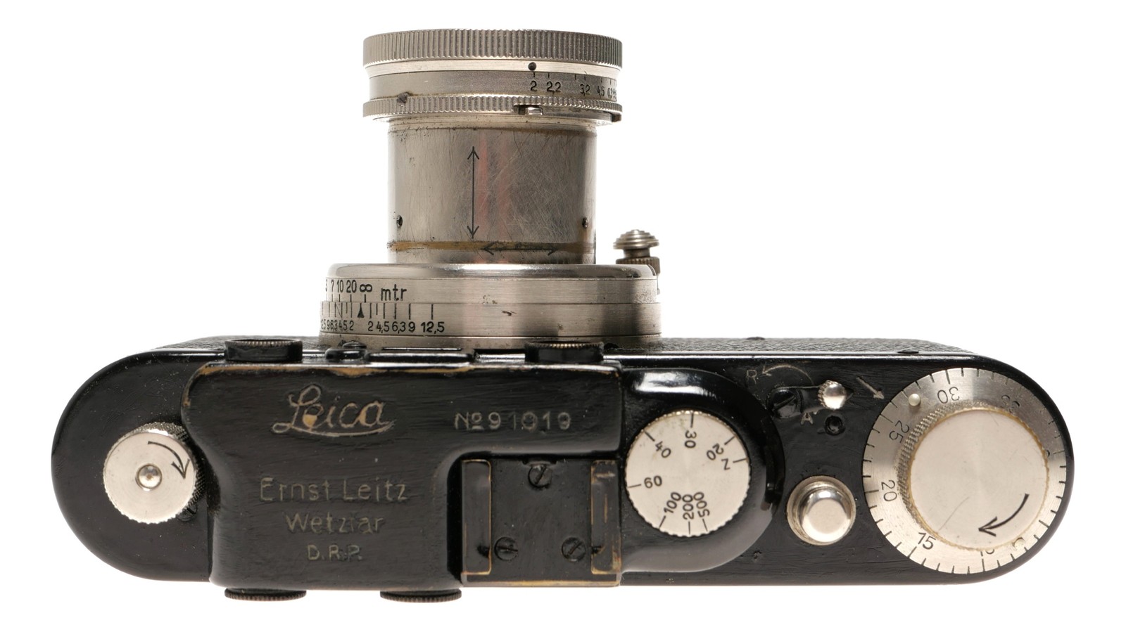 Leica II Black Rangefinder Camera Nickle Summar 5cm f/2 Lens